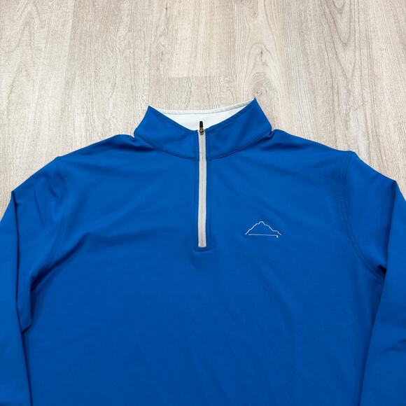 Peter Millar Wicking Perth 1/4 Zip Pullover Men's Large Blue Performance Golf - Picture 2 of 9